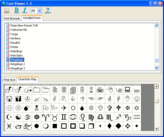 Screenshot for FontViewer 1.3.1