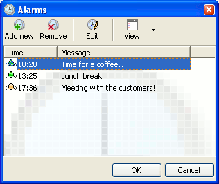 Clock! 2.3 screenshot - alarms window