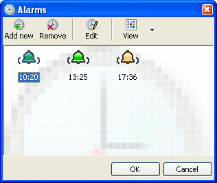 Clock! 2.3 screenshot - alarms window