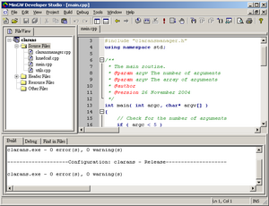 MinGW Dev Studio Screenshot