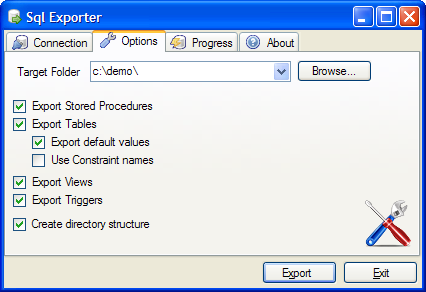 Export options